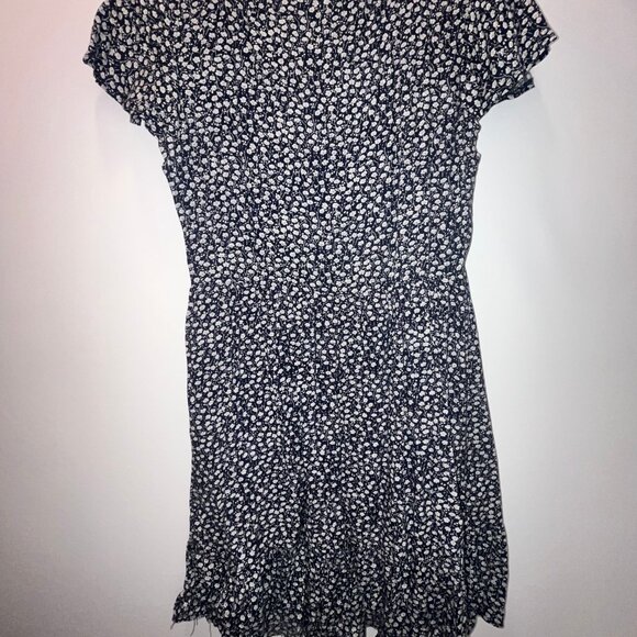 Hello Molly - Loving By Proxy Navy Floral Linen Ruffled Mini Dress - Picture 4 of 6